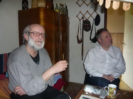 Branko Franceschi u posjeti Dragi Dellabernardina, članu grupe OHO