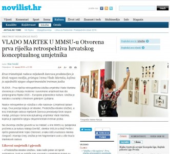 VLADO MARTEK U MMSU-u Otvorena prva riječka retrospektiva hrvatskog konceptualnog umjetnika
