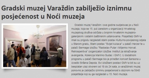 Gradski muzej Varaždin zabilježio iznimnu posjećenost u Noći muzeja