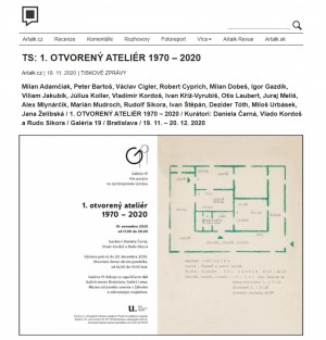 TS: 1. OTVORENÝ ATELIÉR 1970 – 2020