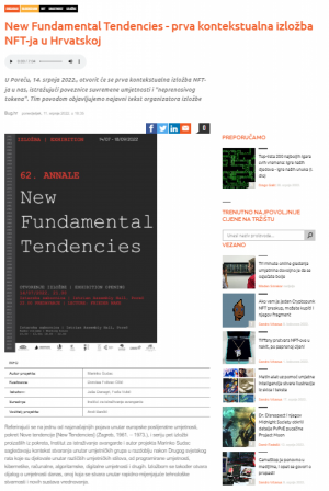 New Fundamental Tendencies – prva kontekstualna izložba NFT-ja u Hrvatskoj