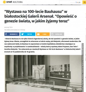 "Wystawa na 100-lecie Bauhausu" w białostockiej Galerii Arsenał. "Opowieść o genezie świata, w jakim żyjemy teraz"