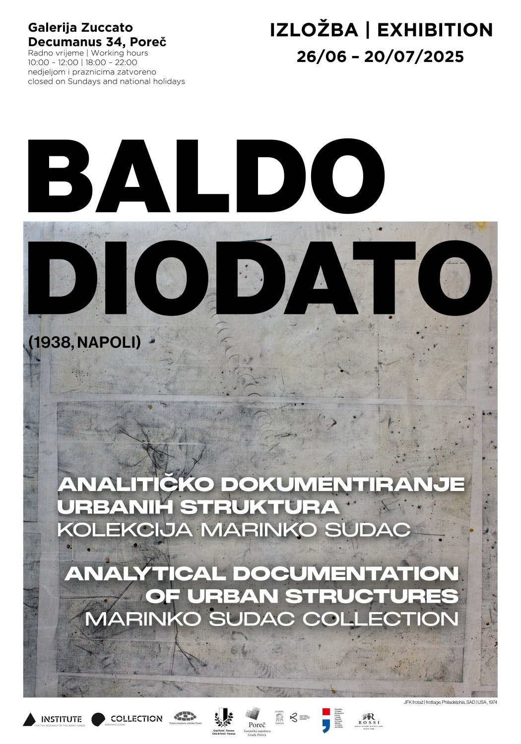 Baldo Diodato exhibition poster Zuccato Gallery Poreč 2025